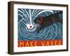 Make Waves Wbanner-Stephen Huneck-Framed Giclee Print