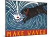 Make Waves Wbanner-Stephen Huneck-Mounted Giclee Print