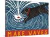 Make Waves Wbanner-Stephen Huneck-Stretched Canvas