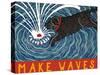 Make Waves Wbanner-Stephen Huneck-Stretched Canvas