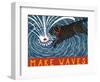 Make Waves Wbanner-Stephen Huneck-Framed Giclee Print