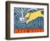 Make Waves Yellow Wbanner-Stephen Huneck-Framed Giclee Print