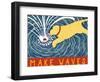 Make Waves Yellow Wbanner-Stephen Huneck-Framed Giclee Print