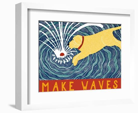 Make Waves Yellow Wbanner-Stephen Huneck-Framed Giclee Print