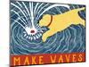 Make Waves Yellow Wbanner-Stephen Huneck-Mounted Giclee Print