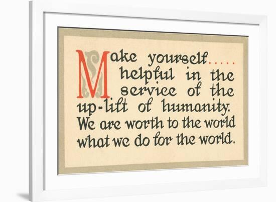 Make Yourself Helpful-null-Framed Art Print