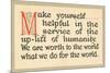 Make Yourself Helpful-null-Mounted Art Print