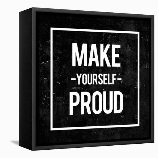 Make Yourself Proud - Motivational-Swedish Marble-Framed Stretched Canvas