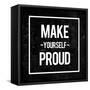 Make Yourself Proud - Motivational-Swedish Marble-Framed Stretched Canvas