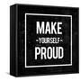 Make Yourself Proud - Motivational-Swedish Marble-Framed Stretched Canvas