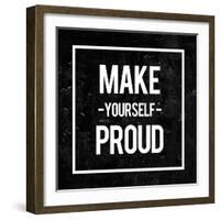 Make Yourself Proud - Motivational-Swedish Marble-Framed Art Print