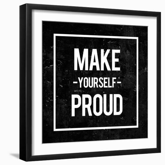 Make Yourself Proud - Motivational-Swedish Marble-Framed Art Print