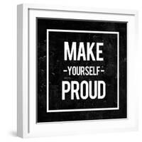 Make Yourself Proud - Motivational-Swedish Marble-Framed Art Print