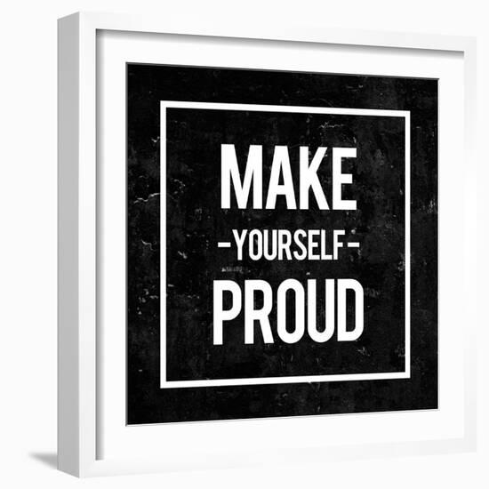 Make Yourself Proud - Motivational-Swedish Marble-Framed Art Print