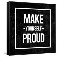 Make Yourself Proud - Motivational-Swedish Marble-Framed Stretched Canvas