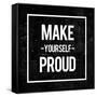 Make Yourself Proud - Motivational-Swedish Marble-Framed Stretched Canvas