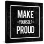 Make Yourself Proud - Motivational-Swedish Marble-Stretched Canvas