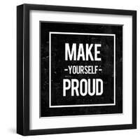 Make Yourself Proud - Motivational-Swedish Marble-Framed Art Print