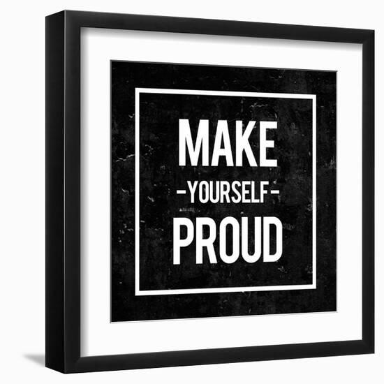 Make Yourself Proud - Motivational-Swedish Marble-Framed Art Print