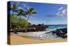 Makena Beach State Park with View towards Molokini Island, Island of Maui, Hawaii, USA-null-Stretched Canvas