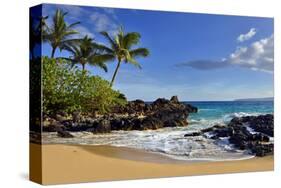 Makena Beach State Park with View towards Molokini Island, Island of Maui, Hawaii, USA-null-Stretched Canvas