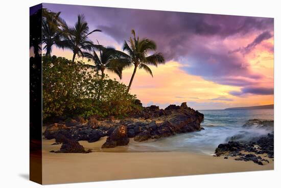 Makena Beach State Park with View towards Molokini Island, Island of Maui, Hawaii, USA-null-Stretched Canvas