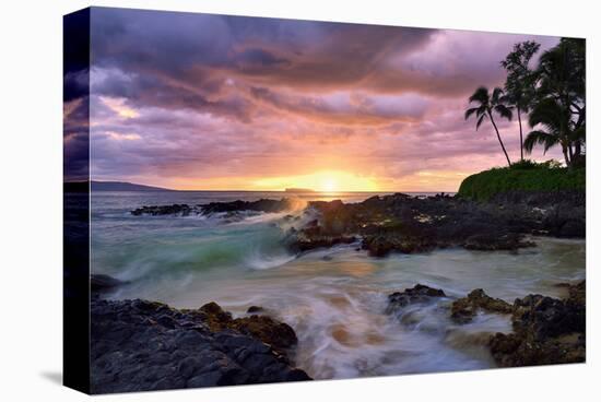 Makena Beach State Park with View towards Molokini Island, Island of Maui, Hawaii, USA-null-Stretched Canvas