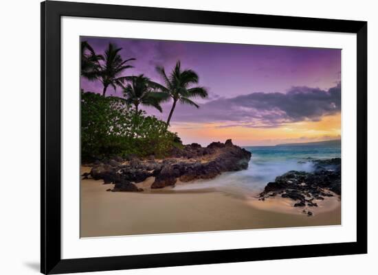 Makena Beach State Park with View towards Molokini Island, Island of Maui, Hawaii, USA-null-Framed Art Print