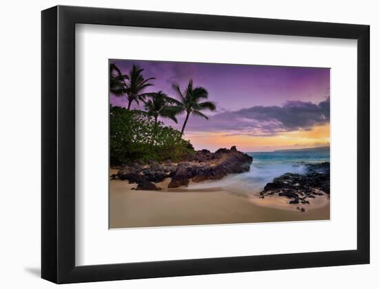 Makena Beach State Park with View towards Molokini Island, Island of Maui, Hawaii, USA-null-Framed Art Print