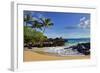 Makena Beach State Park with View towards Molokini Island, Island of Maui, Hawaii, USA-null-Framed Art Print