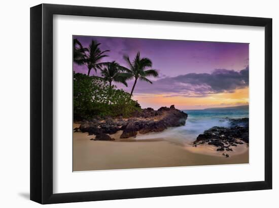 Makena Beach State Park with View towards Molokini Island, Island of Maui, Hawaii, USA-null-Framed Art Print