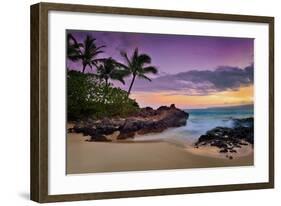 Makena Beach State Park with View towards Molokini Island, Island of Maui, Hawaii, USA-null-Framed Art Print