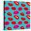 Makeup and Cosmetics Seamless Pattern with Red Woman Lips. Flat Sexy Lips Fashion Background Vector-MicroOne-Stretched Canvas