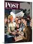 "Makeup Counter" Saturday Evening Post Cover, March 10, 1951-Constantin Alajalov-Mounted Giclee Print