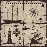 Set of Nautical Design Elements. No Trace. All Images Could Be Easy Modified-Makhnach S-Art Print