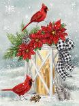 Wreath on Gate with Red Robbon-MAKIKO-Giclee Print