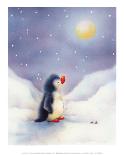 Girl Kissing Snowman-MAKIKO-Giclee Print