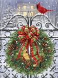 Wreath on Gate with Red Robbon-MAKIKO-Giclee Print