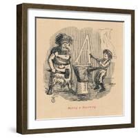 'Making a Beginning', c1860, (1860)-John Leech-Framed Giclee Print