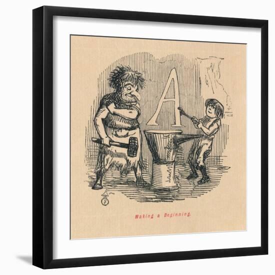 'Making a Beginning', c1860, (1860)-John Leech-Framed Giclee Print