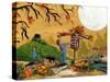 Making A Scarecrow Autumn Season-sylvia pimental-Stretched Canvas