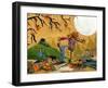 Making A Scarecrow Autumn Season-sylvia pimental-Framed Art Print