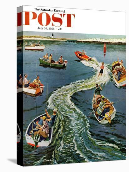 "Making a Wake" Saturday Evening Post Cover, July 26, 1958-Ben Kimberly Prins-Stretched Canvas