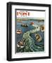 "Making a Wake" Saturday Evening Post Cover, July 26, 1958-Ben Kimberly Prins-Framed Giclee Print