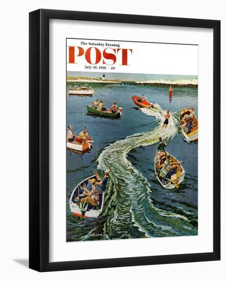 "Making a Wake" Saturday Evening Post Cover, July 26, 1958-Ben Kimberly Prins-Framed Giclee Print