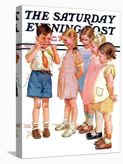 "Making Faces," Saturday Evening Post Cover, July 10, 1937-Frances Tipton Hunter-Stretched Canvas