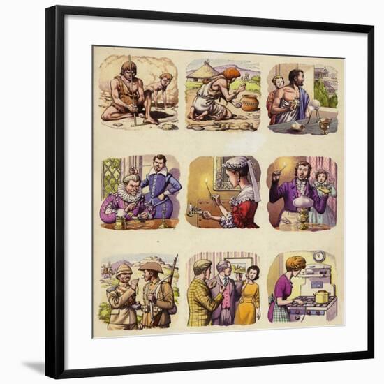 Making Fire across the Centuries-Pat Nicolle-Framed Giclee Print