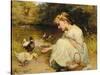 Making Friends, 1885-Frederick Morgan-Stretched Canvas