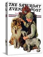 "Making Friends" or "Raleigh Rockwell" Saturday Evening Post Cover, September 28,1929-Norman Rockwell-Stretched Canvas