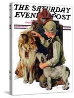 "Making Friends" or "Raleigh Rockwell" Saturday Evening Post Cover, September 28,1929-Norman Rockwell-Stretched Canvas